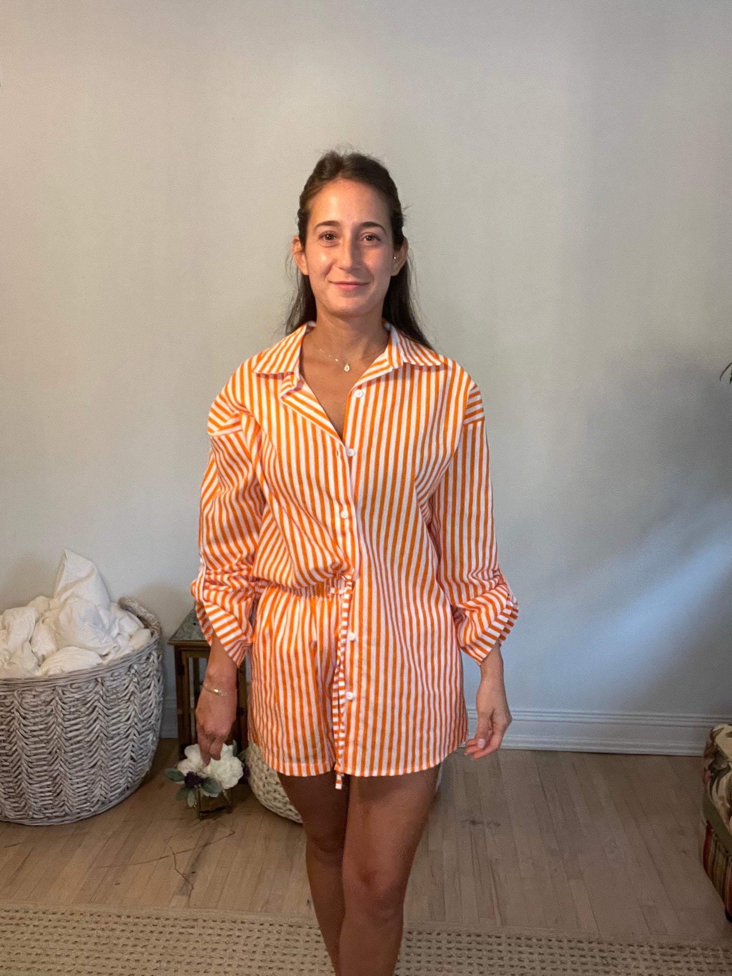 Orange and White Set - Top