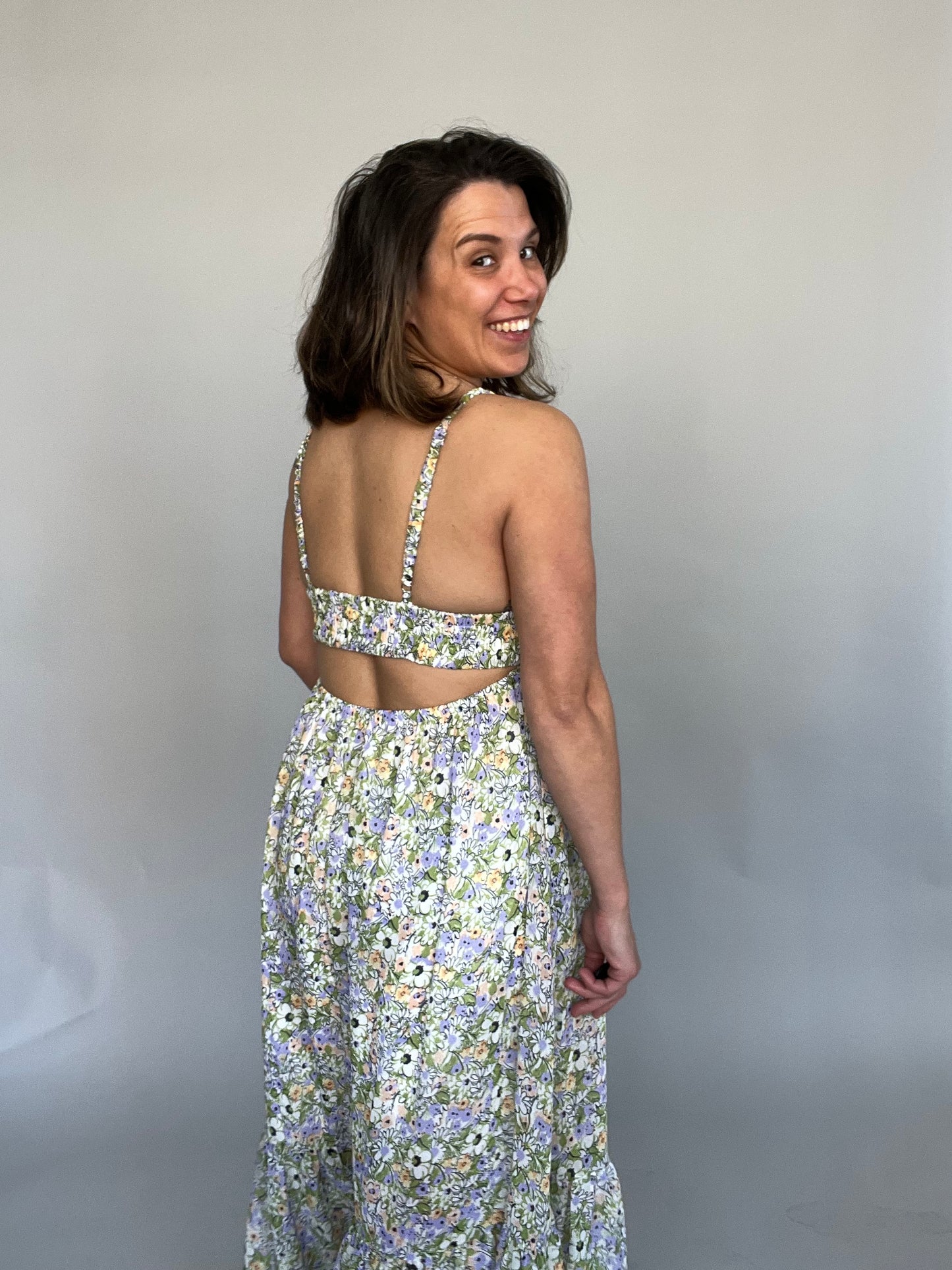 Pier C Open Back Maxi Dress
