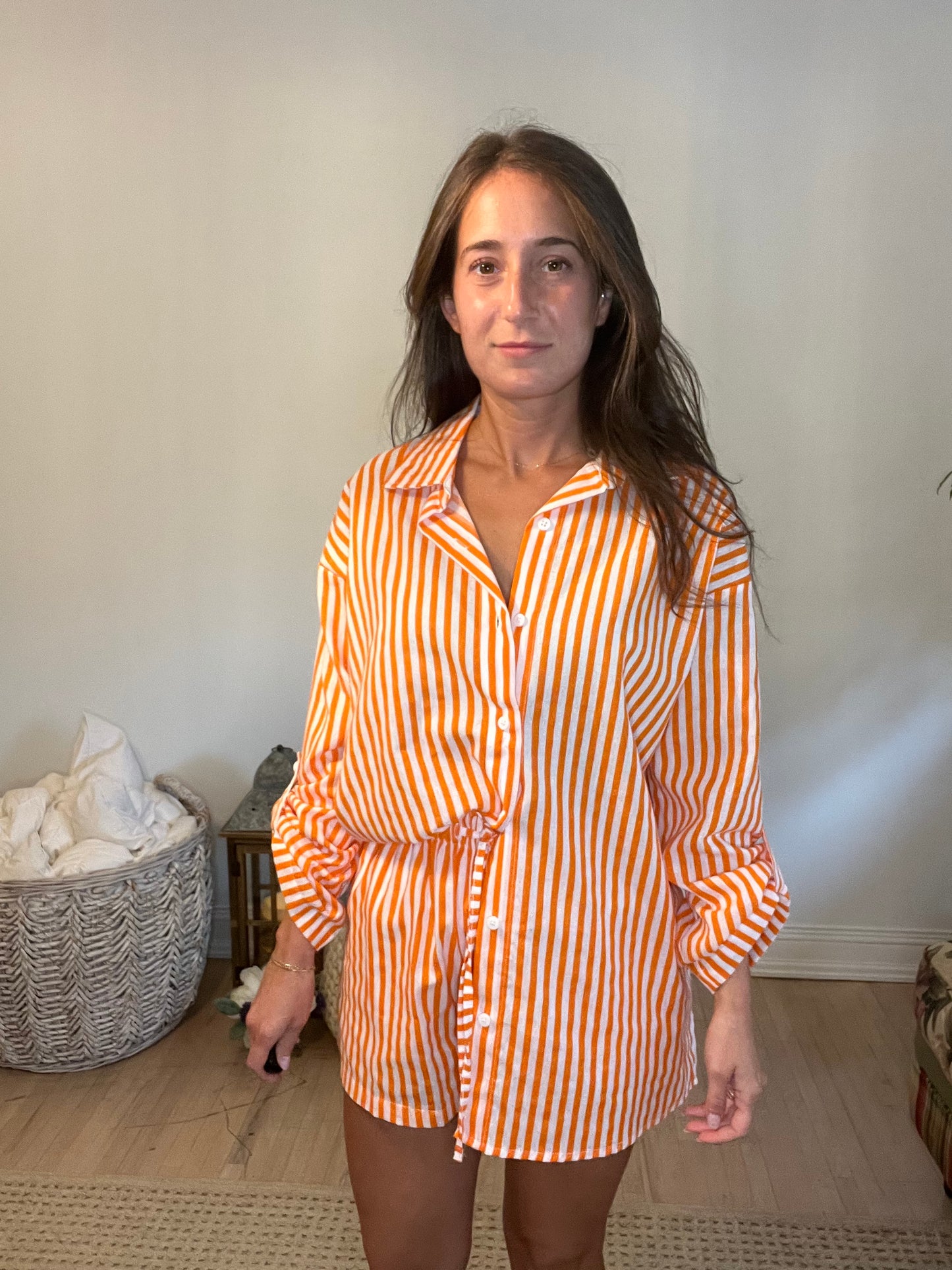 Orange and White Set - Top