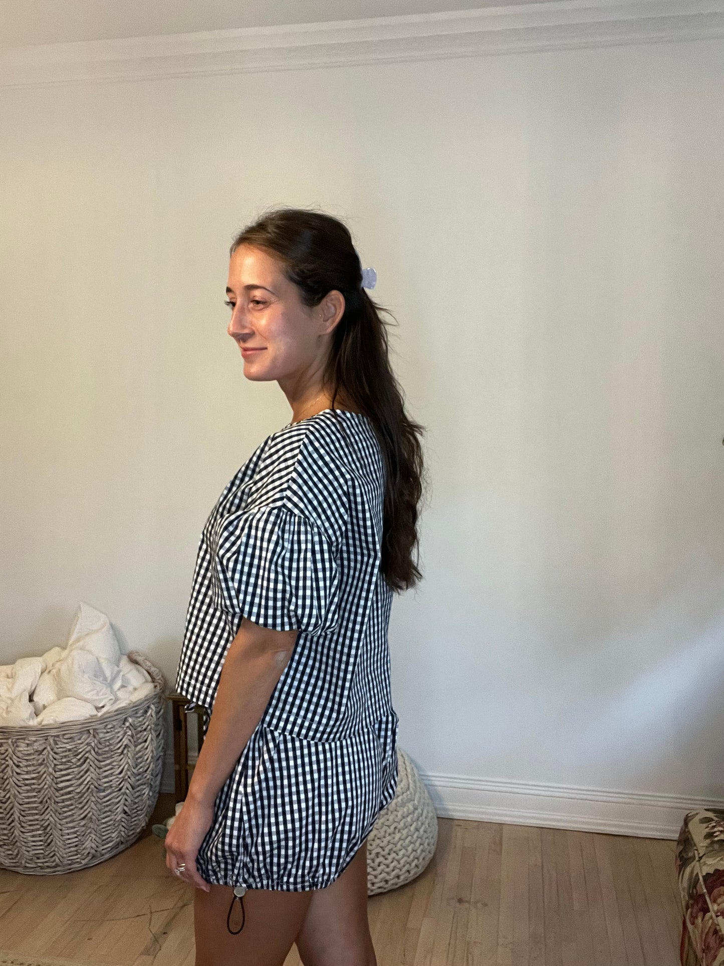 Navy Gingham Set- Bottoms