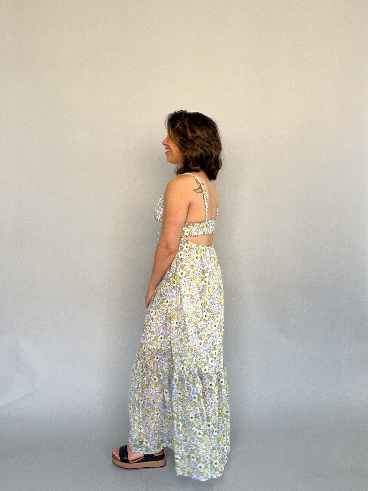 Pier C Open Back Maxi Dress