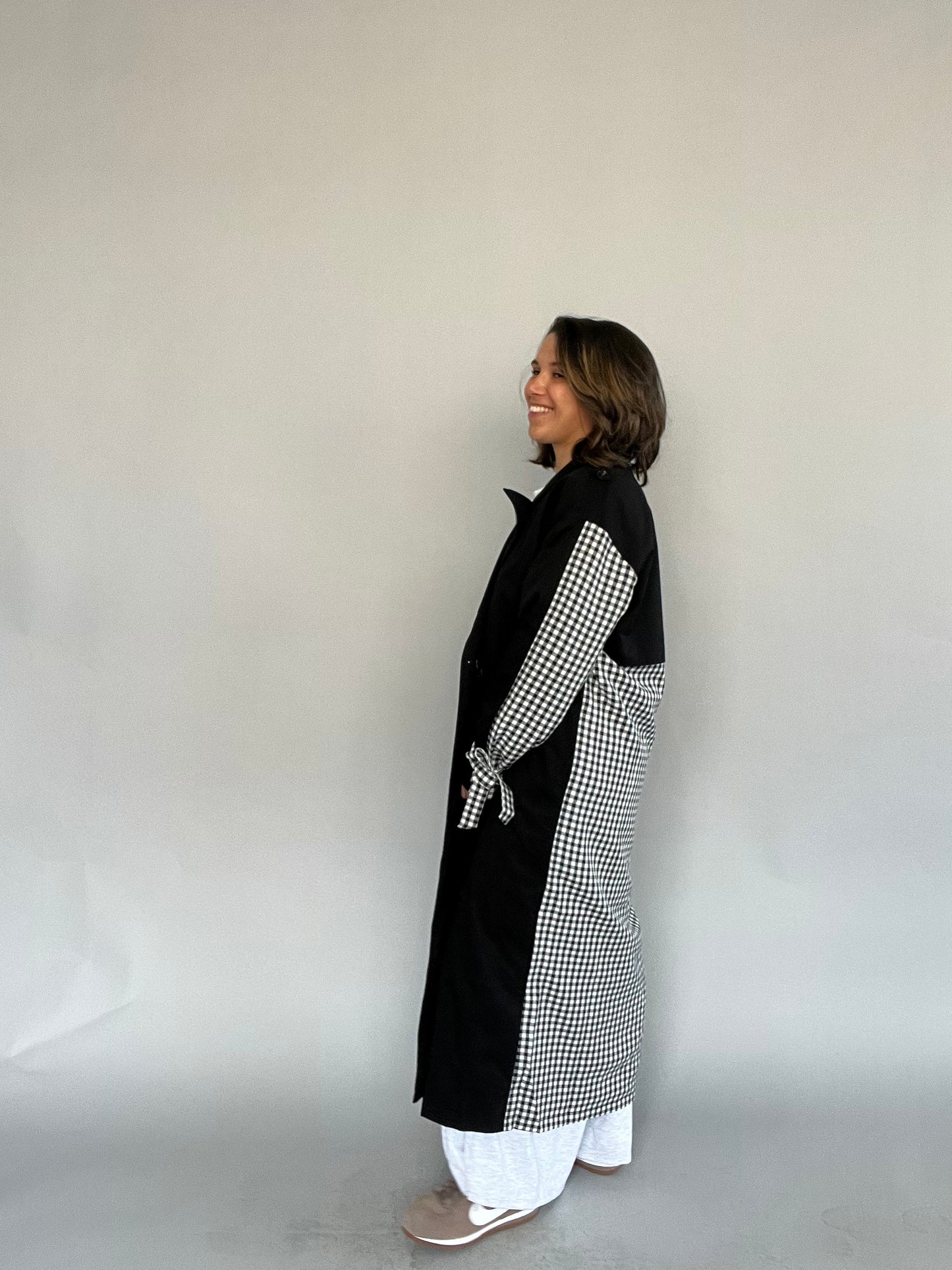 Monroe Gingham Trench Coat