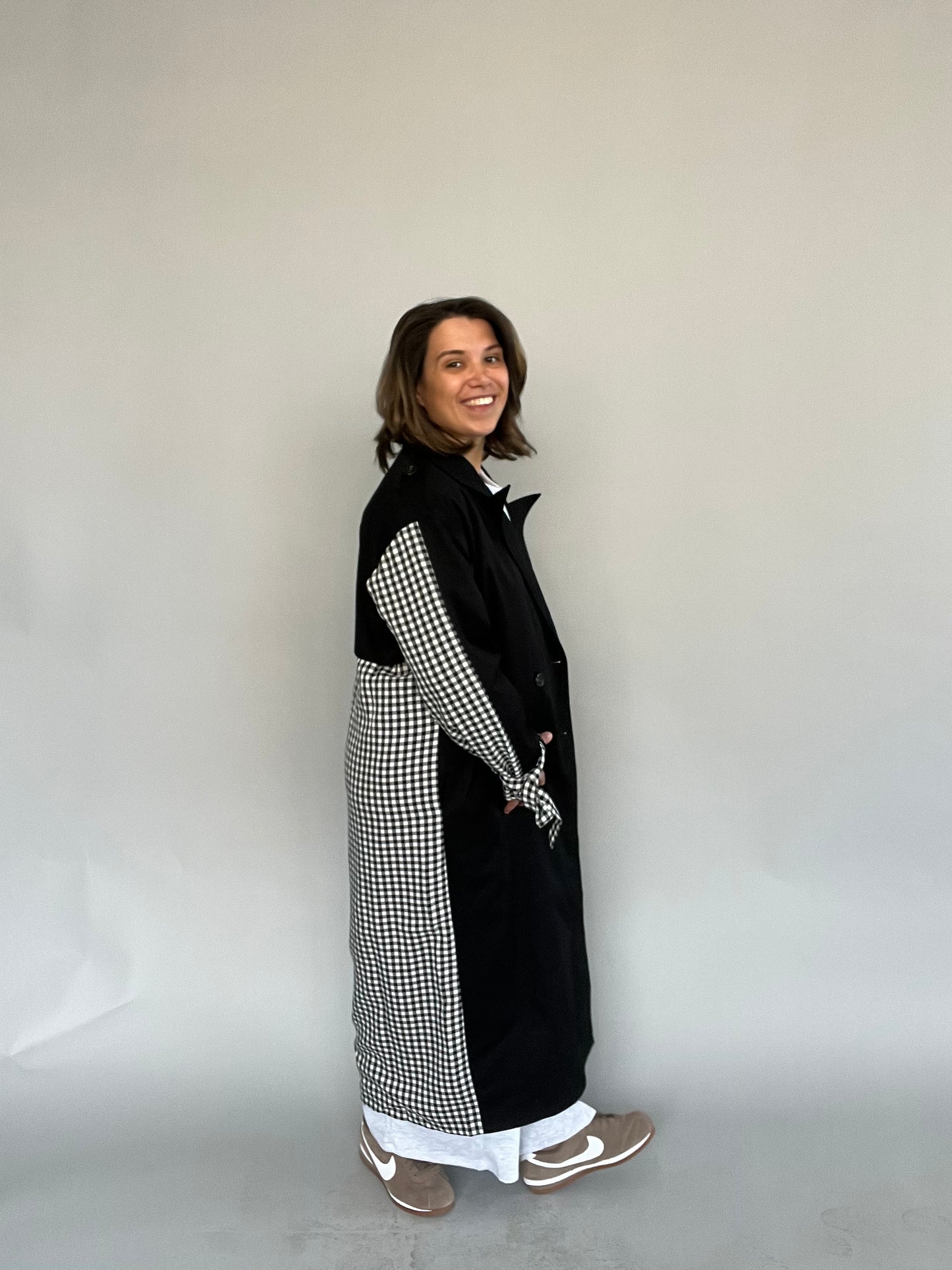 Monroe Gingham Trench Coat