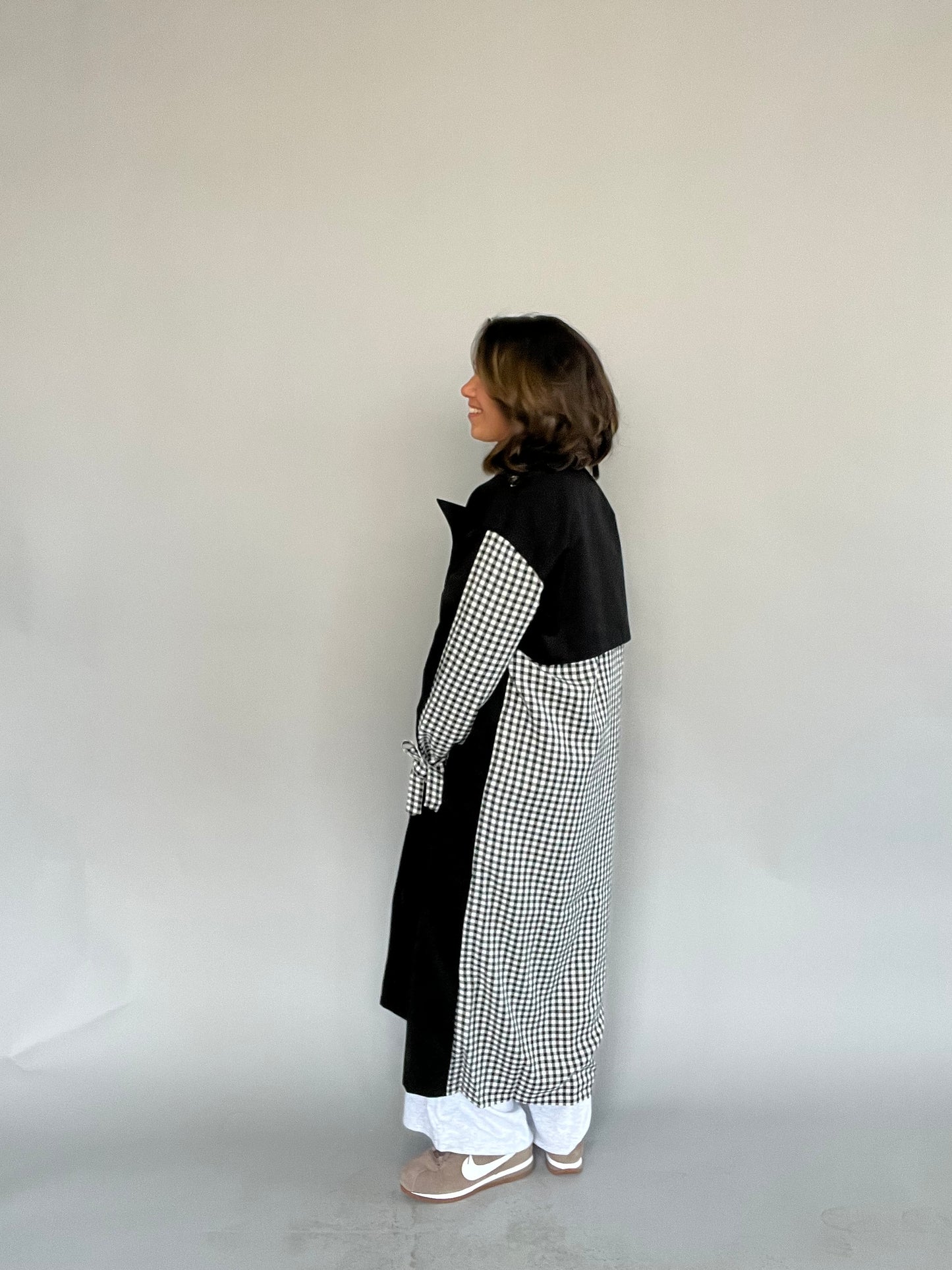 Monroe Gingham Trench Coat