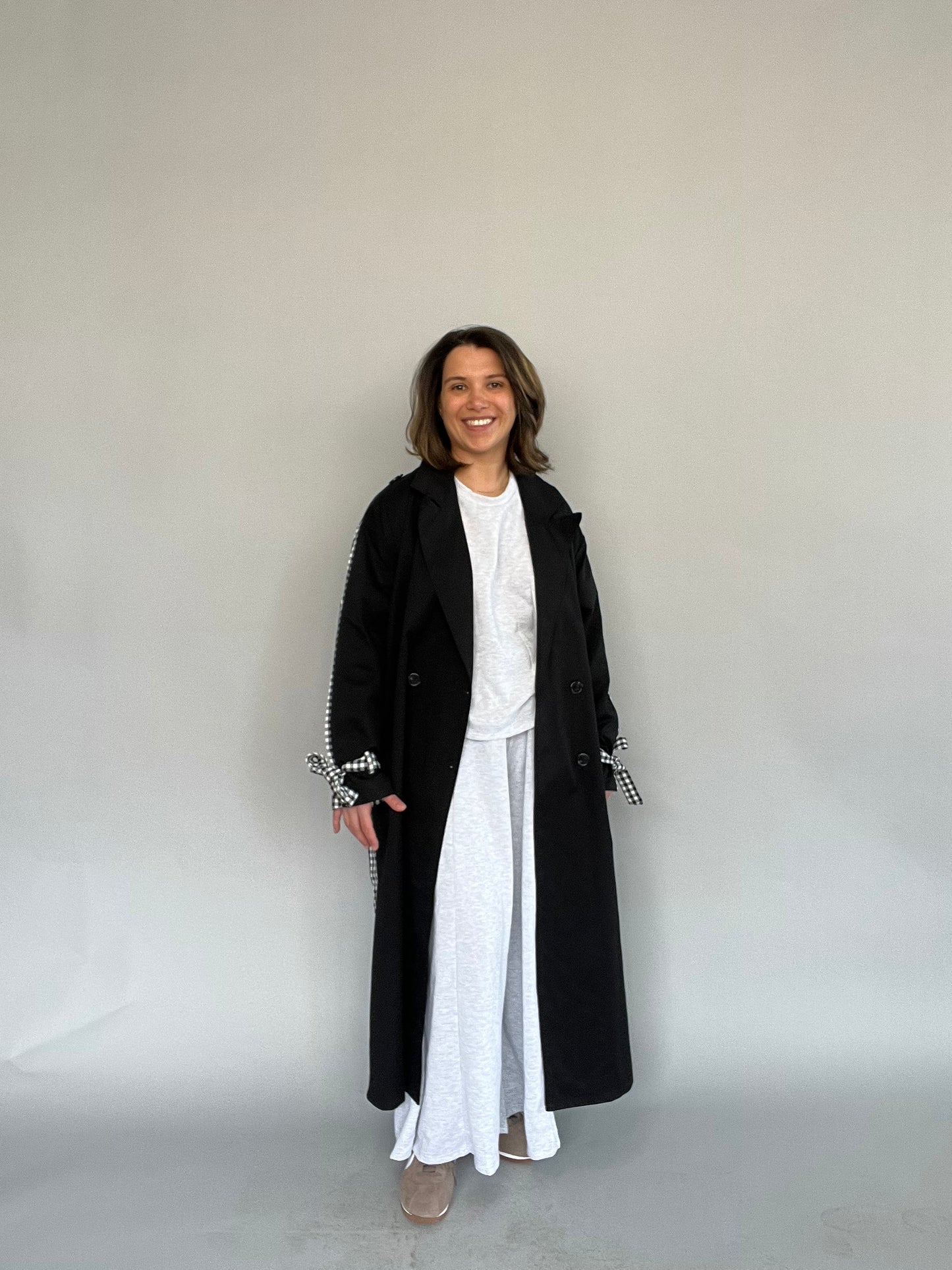 Monroe Gingham Trench Coat