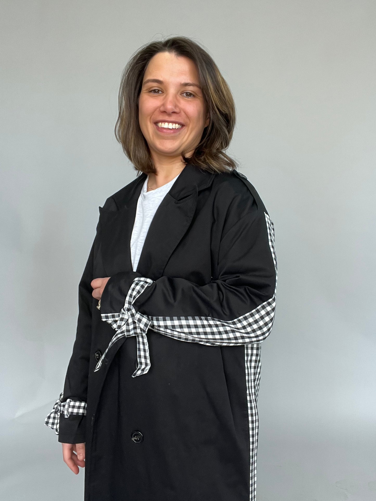 Monroe Gingham Trench Coat
