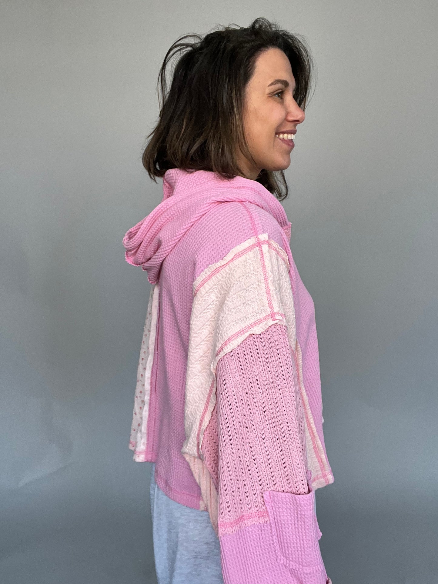 Chrissy Pink Hooded Longsleeve