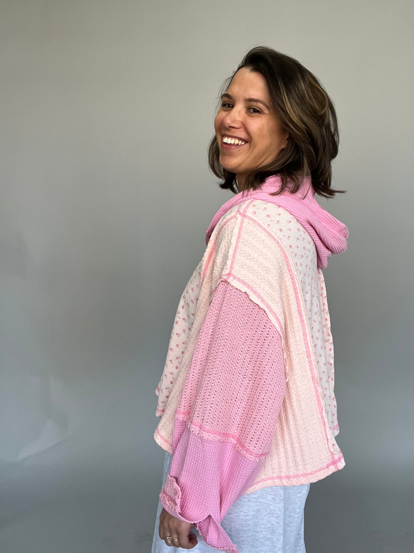 Chrissy Pink Hooded Longsleeve