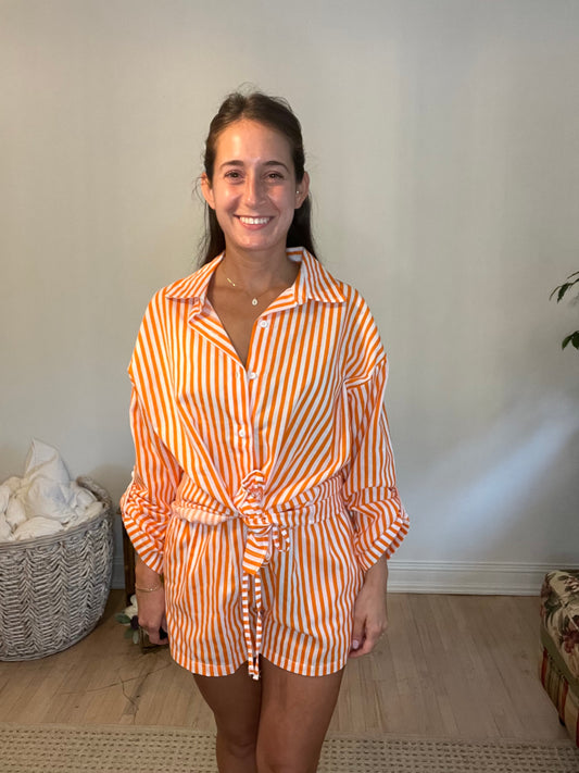 Orange and White Set - Top