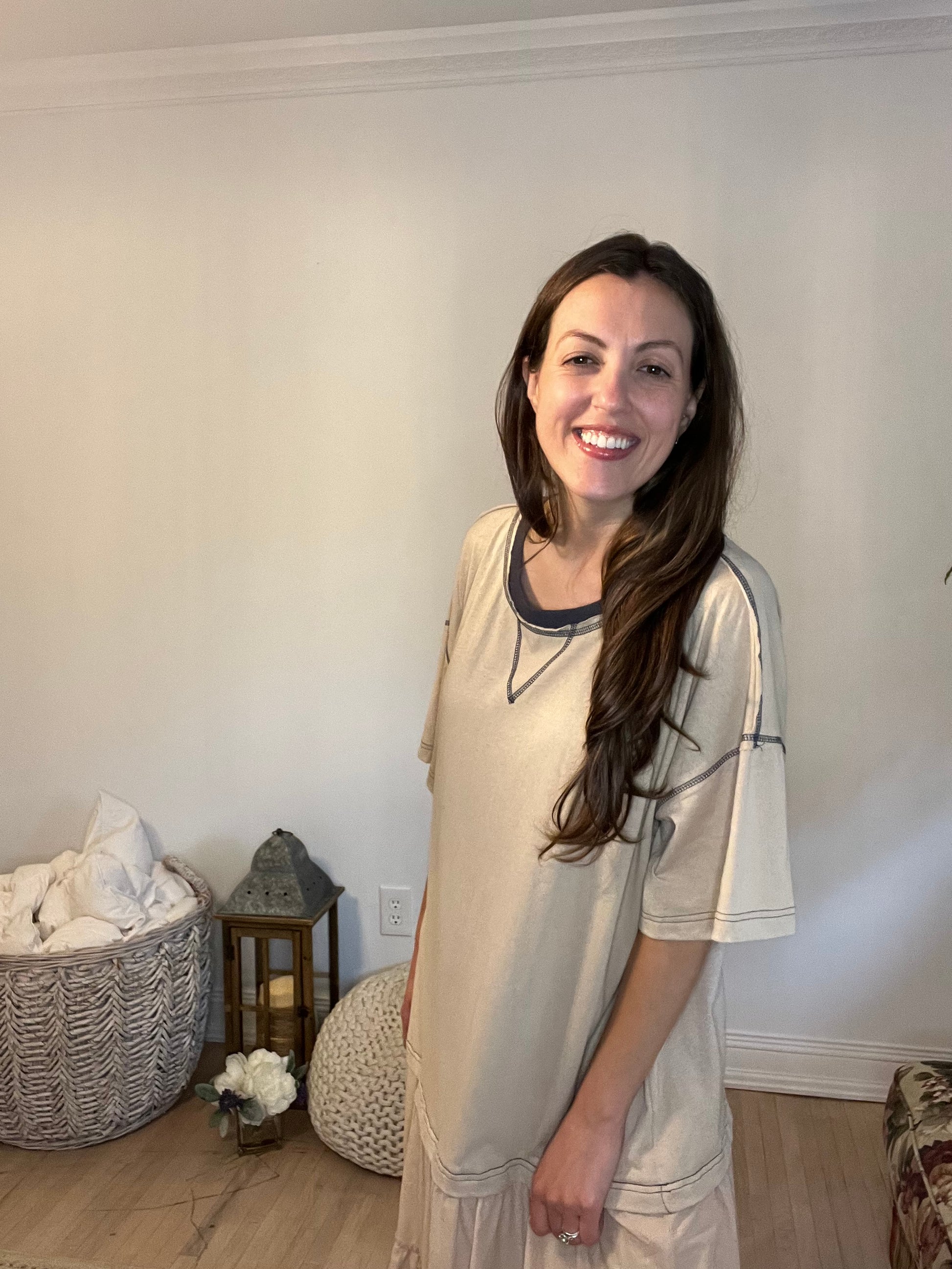 Drop Waist Oversized T Shirt Fit Maxi Dress 100% Cotton Golden on Garden Drop Waist Oversized T Shirt Fit Maxi Dress 100% Cotton Golden on Garden