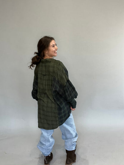 Sunday Funday Green Flannel - Oversized