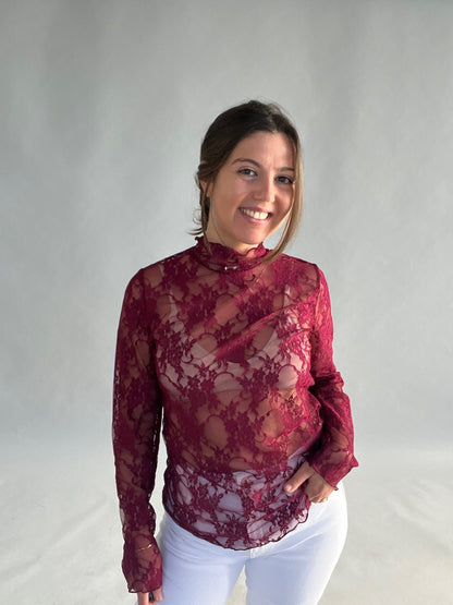 Flora Layering Top - Burgundy