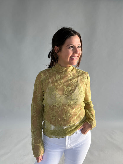 Flora Layering Top- Kiwi Green